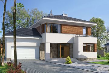  Projekt domu E-130 (WAX1031) - projekt domu z pełnym piętrem - Zdjęcie 1