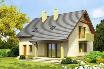  Projekt domu Kiwi 3 (WOF1051) - projekt domu parterowego z poddaszem - Zdjęcie 2