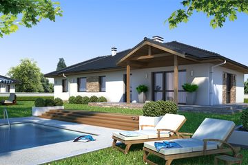  Projekt domu w Luizjanie 3 z garażem (KRN1055) - projekt domu parterowego - Zdjęcie 1