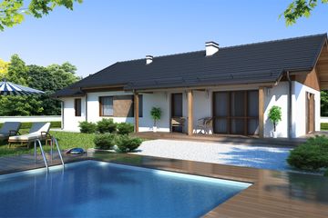  Projekt domu w Luizjanie 4 z garażem (KRN1056) - projekt domu parterowego - Zdjęcie 2