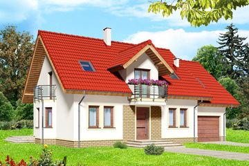  Projekt domu Parys (WOE1058) - projekt domu parterowego z poddaszem - Zdjęcie 1