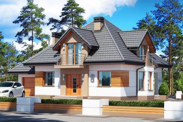  Projekt domu Śnieżka N (BSB1088) - projekt domu parterowego z poddaszem - Zdjęcie 1