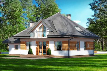  Projekt domu Sindbad N (BSB1086) - projekt domu parterowego z poddaszem - Zdjęcie 2