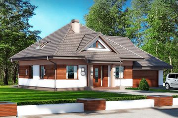  Projekt domu Sindbad N 2G (BSB1087) - projekt domu parterowego z poddaszem - Zdjęcie 1