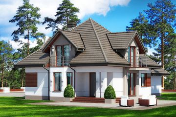  Projekt domu Śnieżka N 2G (BSB1089) - projekt domu parterowego z poddaszem - Zdjęcie 2