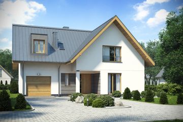  Projekt domu D184B (WAI1263) - projekt domu parterowego z poddaszem - Zdjęcie 1