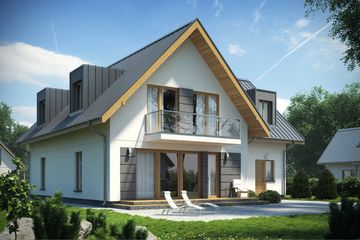  Projekt domu D184B (WAI1263) - projekt domu parterowego z poddaszem - Zdjęcie 2