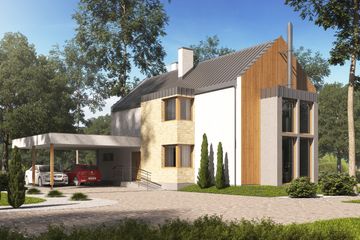  Projekt domu D164 (WAI1267) - projekt domu z pełnym piętrem - Zdjęcie 1