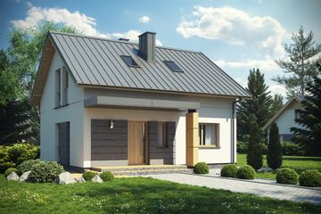  Projekt domu D153A (WAI1271) - projekt domu parterowego z poddaszem - Zdjęcie 1