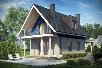  Projekt domu D157 (WAI1295) - projekt domu parterowego z poddaszem - Zdjęcie 2