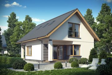  Projekt domu D143B (WAI1260) - projekt domu parterowego z poddaszem - Zdjęcie 2