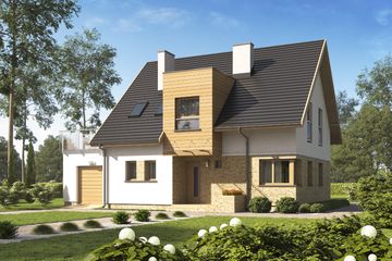  Projekt domu D127 (WAI1182) - projekt domu parterowego z poddaszem - Zdjęcie 1
