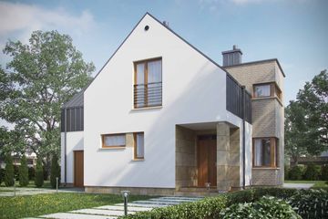  Projekt domu D190A (WAI1152) - projekt domu parterowego z poddaszem - Zdjęcie 1