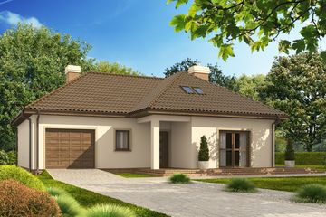  Projekt domu D63 (WAI1151) - projekt domu parterowego z poddaszem - Zdjęcie 1