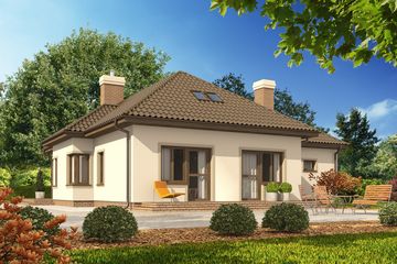  Projekt domu D63 (WAI1151) - projekt domu parterowego z poddaszem - Zdjęcie 2