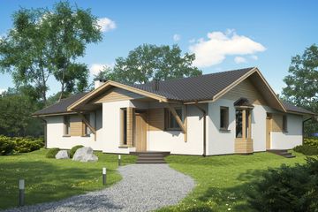  Projekt domu D10 - Iwona wersja drewniana (WAI1211) - projekt domu parterowego - Zdjęcie 1