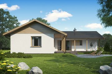  Projekt domu D10 - Iwona wersja drewniana (WAI1211) - projekt domu parterowego - Zdjęcie 2