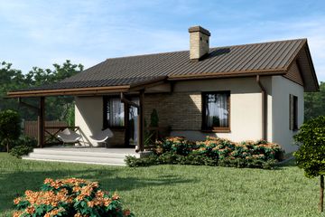  Projekt domu D51 - Justyna (WAI1124) - projekt domu parterowego - Zdjęcie 2