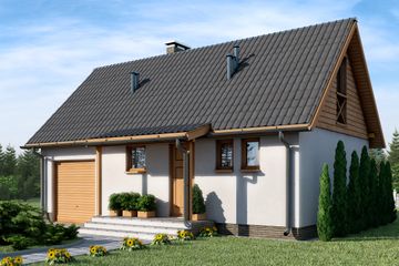  Projekt domu D155 - Danusia (WAI1013) - projekt domu parterowego z poddaszem - Zdjęcie 1