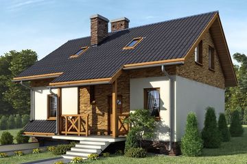  Projekt domu D98 - Dorota (WAI1074) - projekt domu parterowego z poddaszem - Zdjęcie 1