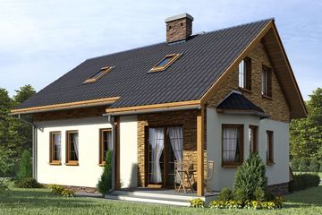  Projekt domu D98 - Dorota (WAI1074) - projekt domu parterowego z poddaszem - Zdjęcie 2