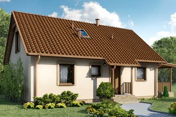  Projekt domu D75 - Magdalena (WAI1064) - projekt domu parterowego z poddaszem - Zdjęcie 1