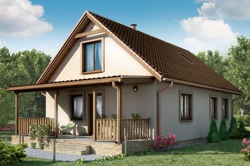  Projekt domu D75 - Magdalena (WAI1064) - projekt domu parterowego z poddaszem - Zdjęcie 2