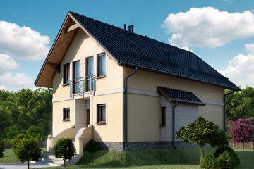  Projekt domu D05 - Samanta (WAI1023) - projekt domu parterowego z poddaszem - Zdjęcie 1