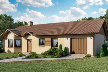  Projekt domu D09 - Lucyna wersja drewniana (WAI1210) - projekt domu parterowego - Zdjęcie 1