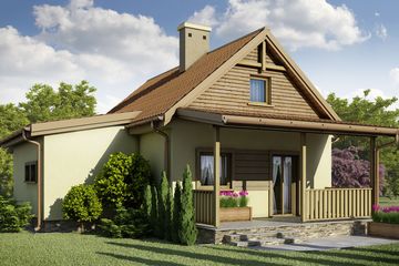  Projekt domu D54 - Olaf (WAI1003) - projekt domu parterowego z poddaszem - Zdjęcie 2