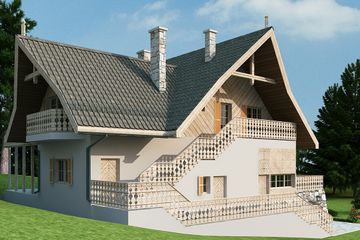  Projekt domu D195 - Halny (WAI1292) - projekt domu parterowego z poddaszem - Zdjęcie 2