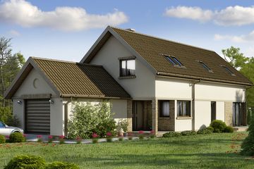  Projekt domu D44 - Joanna (WAI1137) - projekt domu parterowego z poddaszem - Zdjęcie 1