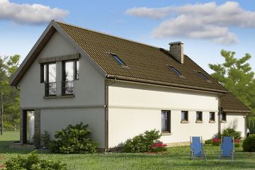  Projekt domu D44 - Joanna (WAI1137) - projekt domu parterowego z poddaszem - Zdjęcie 2