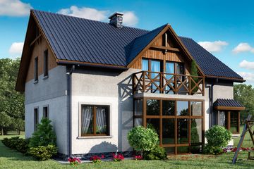  Projekt domu D14 - Roman (WAI1030) - projekt domu parterowego z poddaszem - Zdjęcie 1