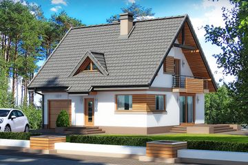  Projekt domu Lolek N (BSB1091) - projekt domu parterowego z poddaszem - Zdjęcie 1