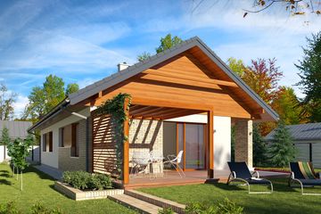  Projekt domu Bono drewniany (BSE1051) - projekt domu parterowego - Zdjęcie 2