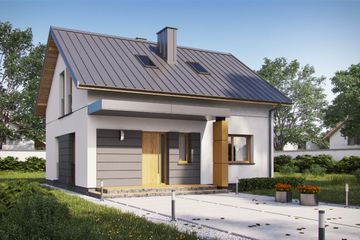  Projekt domu D153B (WAI1302) - projekt domu parterowego z poddaszem - Zdjęcie 1