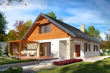  Projekt domu Bono 2 (BSE1054) - projekt domu parterowego z poddaszem - Zdjęcie 1