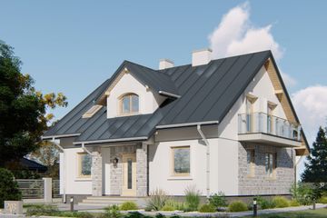  Projekt domu APS 203 (LUA1277) - projekt domu parterowego z poddaszem - Zdjęcie 1