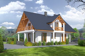  Projekt domu Świdnica 2mb (KRP1581) - projekt domu parterowego z poddaszem - Zdjęcie 1