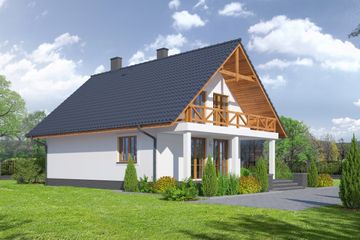  Projekt domu Świdnica 2mb (KRP1581) - projekt domu parterowego z poddaszem - Zdjęcie 2