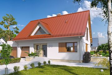  Projekt domu Calineczka 4 (BSA2008) - projekt domu parterowego z poddaszem - Zdjęcie 1