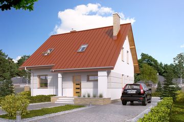  Projekt domu Drozd 2 (BSA2016) - projekt domu parterowego z poddaszem - Zdjęcie 1