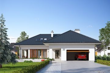  Projekt domu Aksamit 2 (BSA2017) - projekt domu parterowego z poddaszem - Zdjęcie 1