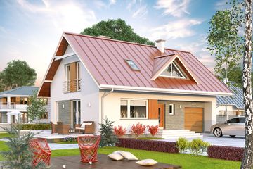  Projekt domu Jagoda 2 (BSA2025) - projekt domu parterowego z poddaszem - Zdjęcie 1