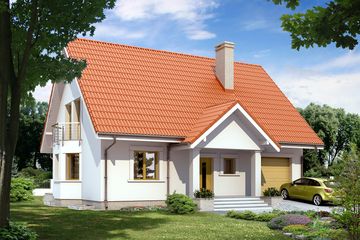  Projekt domu Goździk NF40 (BSA1992) - projekt domu parterowego z poddaszem - Zdjęcie 1