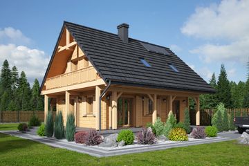  Projekt domu Świdnica mała dw (KRP1589) - projekt domu parterowego z poddaszem - Zdjęcie 1