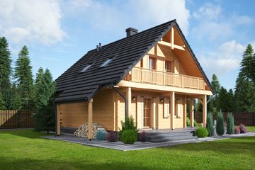  Projekt domu Świdnica mała dw (KRP1589) - projekt domu parterowego z poddaszem - Zdjęcie 2