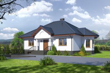  Projekt domu Zadębie średnie 19l (KRP1590) - projekt domu parterowego - Zdjęcie 1