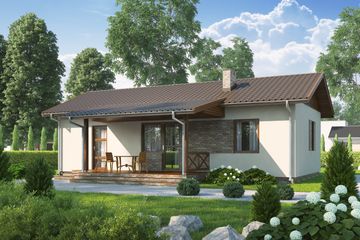  Projekt domu D51 - Justyna z garażem (WAI1305) - projekt domu parterowego - Zdjęcie 2